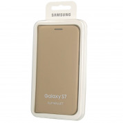 Samsung Flip Cover EF-WG930PFEGWW - оригинален кожен кейс за Samsung Galaxy S7 (златист) 3