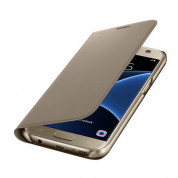 Samsung Flip Cover EF-WG930PFEGWW - оригинален кожен кейс за Samsung Galaxy S7 (златист)