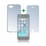 4smarts 360° Protection Set - тънък силиконов кейс и стъклено защитно покритие за дисплея на iPhone SE, iPhone 5S, iPhone 5 (прозрачен)