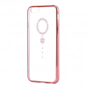 Comma Crystal Camelia Case - поликарбонатов кейс за iPhone 6, iPhone 6S (с кристали Сваровски) (розово злато и бели кристали) 2