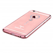 Comma Crystal Camelia Case - поликарбонатов кейс за iPhone 6, iPhone 6S (с кристали Сваровски) (розово злато и сини кристали) 3