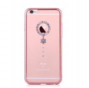 Comma Crystal Camelia Case - поликарбонатов кейс за iPhone 6, iPhone 6S (с кристали Сваровски) (розово злато и сини кристали) 1