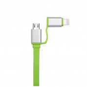 Devia Magic Forza 2 in 1 Cable with Lightning and MicroUSB (green)