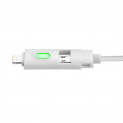 Comma Light Dural 2 in 1 Cable - универсален кабел с Lightning и MicroUSB конектори (бял) 2