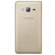 Samsung Flip Case EF-WJ320PFEGWW - оригинален кожен калъф за Samsung Galaxy J3 (2016) (златист) 1