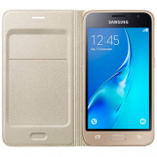 Samsung Flip Case EF-WJ120PFEGWW - оригинален кожен калъф за Samsung Galaxy J1 (2016) SM-J120F (златист) 2