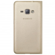 Samsung Flip Case EF-WJ120PFEGWW - оригинален кожен калъф за Samsung Galaxy J1 (2016) SM-J120F (златист) 1