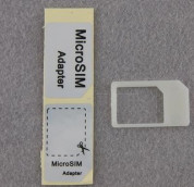 Micro Sim адаптер и лепенка за изрязване на сим картата за мобилни устройства с микро сим (бял) 2