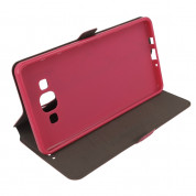 Wallet Flip Case - кожен калъф, тип портфейл и поставка за LG K8 розов) 3