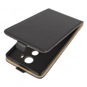 Leather Pocket Flip Case - вертикален кожен калъф с джоб за HTC 10 (черен)
