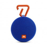 JBL Clip 2 - водоустойчив безжичен портативен спийкър (с карабинер) с микрофон за мобилни устройства (син)