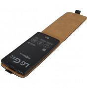 Leather Pocket Flip Case - вертикален кожен калъф с джоб за LG G4C, LG Magna (черен) 2