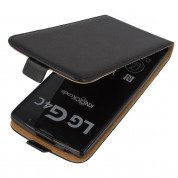 Leather Pocket Flip Case - вертикален кожен калъф с джоб за LG G4C, LG Magna (черен)