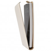 Leather Pocket Flip Case - вертикален кожен калъф с джоб за LG G4C, LG Magna (бял) 2