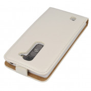 Leather Pocket Flip Case - вертикален кожен калъф с джоб за LG G4C, LG Magna (бял) 1