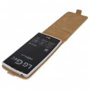 Leather Pocket Flip Case - вертикален кожен калъф с джоб за LG G4C, LG Magna (бял) 3