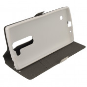 Wallet Flip Case - кожен калъф, тип портфейл и поставка за LG G4C, LG Magna (бял) 2