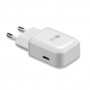 LG USB-C Fast Charger 15W MCS-N04ER/ED - захранване с технология за бързо зареждане за устройства с USB-C стандарт (бял) (bulk)