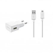 Samsung Charger Kit EP-TA50EWE - захранване 1.5A с USB изход и MicroUSB кабел за Samsung смартфони (бял) (bulk)