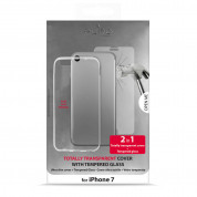 Puro Nude Kit - тънък силиконов кейс и стъклено защитно покритие за дисплея на iPhone 8, iPhone 7 (прозрачен) 3