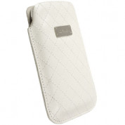 Krusell COCO Mobile Pouch XL - кожен калъф за мобилни телефони (бял)