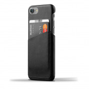 Mujjo Leather Wallet Case - кожен (естествена кожа) кейс с джоб за кредитна карта за iPhone 8, iPhone 7 (черен)