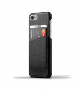Mujjo Leather Wallet Case - кожен (естествена кожа) кейс с джоб за кредитна карта за iPhone 8, iPhone 7 (черен) 1