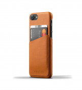 Mujjo Leather Wallet Case - кожен (естествена кожа) кейс с джоб за кредитна карта за iPhone 8, iPhone 7 (кафяв) 2