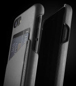 Mujjo Leather Wallet Case - кожен (естествена кожа) кейс с джоб за кредитна карта за iPhone 8, iPhone 7 (сив) 11
