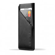 Mujjo Leather Wallet Sleeve - кожен (естествена кожа) калъф с джоб за кредитна карта за iPhone SE (2022), iPhone SE (2020), iPhone 8, iPhone 7 (черен) 1