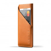 Mujjo Leather Wallet Sleeve - кожен (естествена кожа) калъф с джоб за кредитна карта за iPhone 8, iPhone 7 (кафяв) 1
