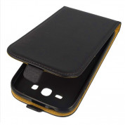 Leather Pocket Flip v2 Case - вертикален кожен калъф с джоб за Samsung Galaxy J3 (2016) (черен) 2