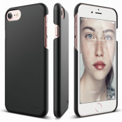 Elago S7 Slim Fit 2 Case + HD Clear Film - поликарбонатов кейс и HD покритие за iPhone 8, iPhone 7 (черен-мат)