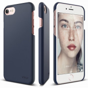 Elago S7 Slim Fit 2 Case + HD Clear Film - поликарбонатов кейс и HD покритие за iPhone SE (2022), iPhone SE (2020), iPhone 8, iPhone 7 (тъмносин)