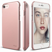 Elago S7 Slim Fit 2 Case + HD Clear Film - поликарбонатов кейс и HD покритие за iPhone 8, iPhone 7 (розово злато)