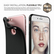 Elago S7 Slim Fit Soft Case + HD Clear Film - тънък силиконов калъф и HD покритие за iPhone 8, iPhone 7 (черен-мат) 4