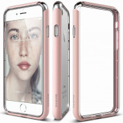 Elago Bumper Case - бъмпер и комплект защитни покрития за дисплея и задната част за iPhone 8, iPhone 7 (розов)