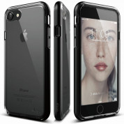 Elago Dualistic Case - хибриден кейс (поликарбонат + TPU) и HD покритие за iPhone 8, iPhone 7 (черен)