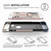 Elago S7 Glide Case + HD Clear Film - поликарбонатов кейс и HD покритие за iPhone SE (2022), iPhone SE (2020), iPhone 8, iPhone 7 (златист-тъмносин) 6