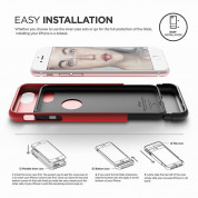 Elago S7 Glide Case + HD Clear Film - поликарбонатов кейс и HD покритие за iPhone 8, iPhone 7 (червен-черен) 4