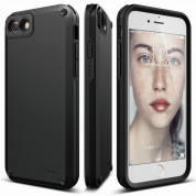 Elago Armor Case - хибриден кейс (поликарбонат + TPU) и HD покритие за iPhone SE (2022), iPhone SE (2020), iPhone 8, iPhone 7 (черен)