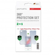 4smarts 360° Protection Set - тънък силиконов кейс и стъклено защитно покритие за дисплея на iPhone 8 Plus, iPhone 7 Plus (прозрачен) 1