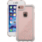 Ballistic Jewel Essence Case - хибриден удароустойчив кейс за iPhone 8, iPhone 7 (прозрачен с розови мотиви) 3
