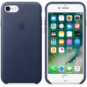 Apple iPhone Leather Case - оригинален кожен кейс (естествена кожа) за iPhone 8, iPhone 7 (тъмносин) 4