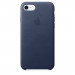 Apple iPhone Leather Case - оригинален кожен кейс (естествена кожа) за iPhone 8, iPhone 7 (тъмносин) 1