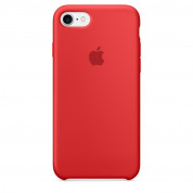 Apple Silicone Case - оригинален силиконов кейс за iPhone SE (2020), iPhone 8, iPhone 7 (червен)
