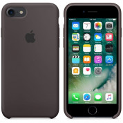 Apple Silicone Case - оригинален силиконов кейс за iPhone 8, iPhone 7 (тъмнокафяв) 2