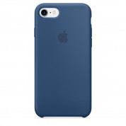 Apple Silicone Case - оригинален силиконов кейс за iPhone 8, iPhone 7 (син)