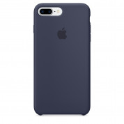 Apple Silicone Case - оригинален силиконов кейс за iPhone 8 Plus, iPhone 7 Plus (тъмносин)