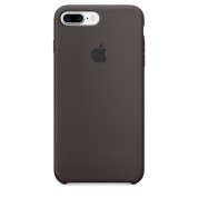 Apple Silicone Case - оригинален силиконов кейс за iPhone 8 Plus, iPhone 7 Plus (тъмнокафяв)